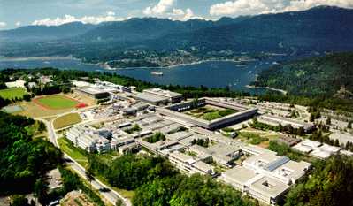 [Aerial photo of SFU]